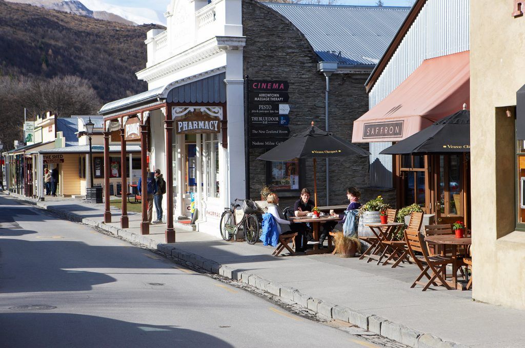 The main street of historical Arrowtown near Queenstown, New Zealand.